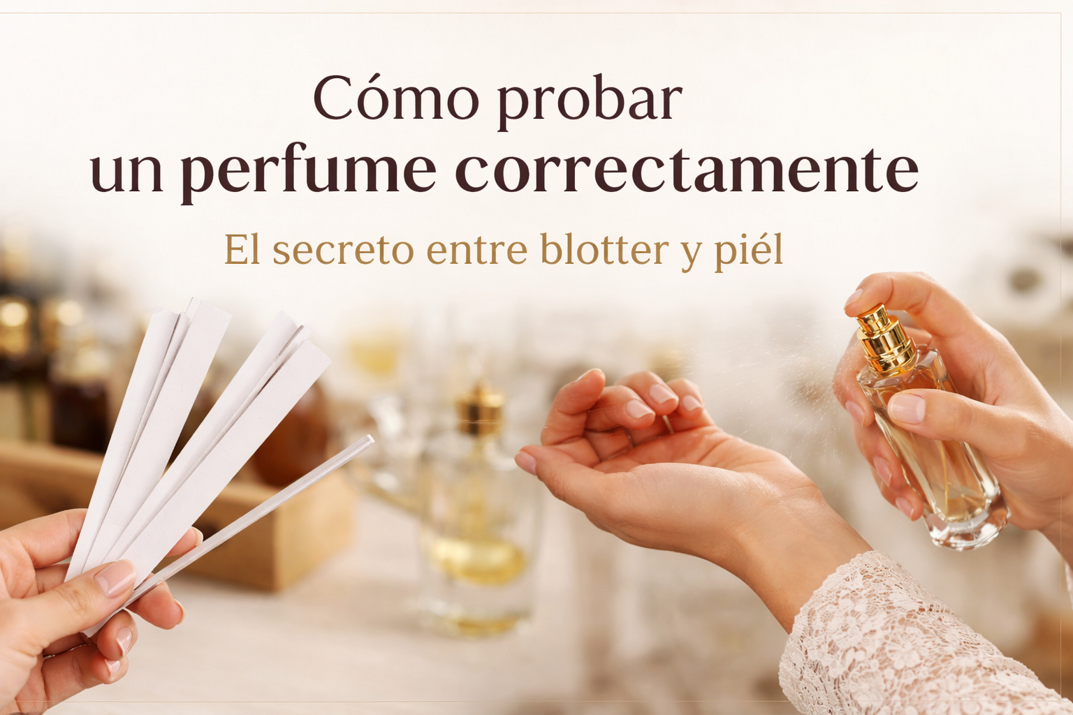 Cómo probar un perfume correctamente: blotter vs piel en perfumería