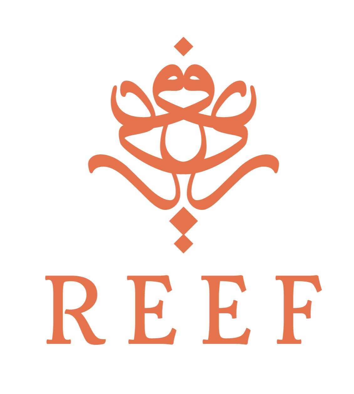 Logo de la marca Reef de Arabia Saudi de color rojo naranja