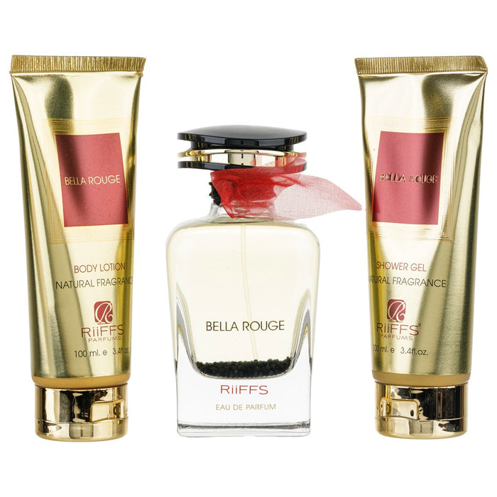 Bella Rouge Riiffs 100ml + Gel ducha 100ml + Body lotion 100ml - Arabic Parfums