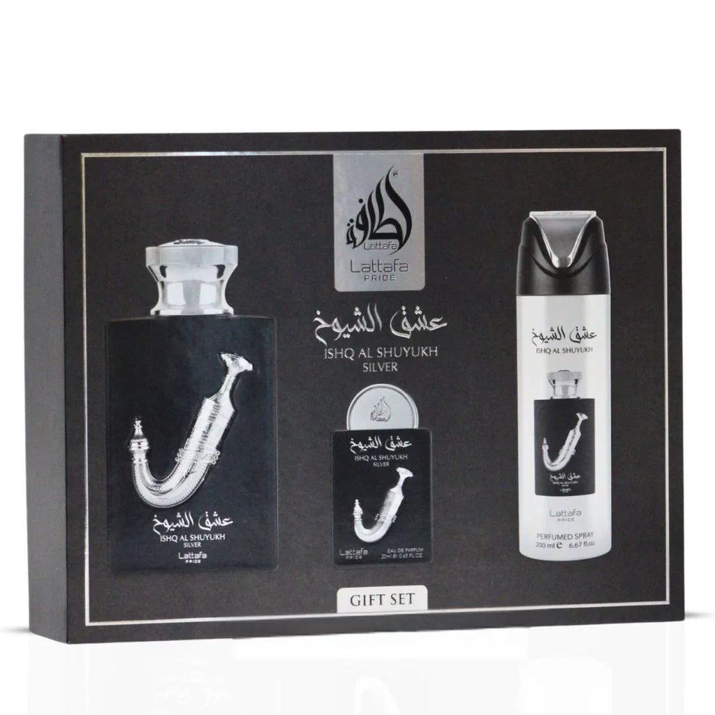 Set Regalo Ishq Al Shuyukh Silver LATTAFA PRIDE — Arabic Parfums