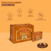 Precious Amber Conos de Incienso HEM 25gr (10 conos)