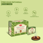 Precious Patchouli Conos de Incienso HEM 25gr (10 conos)