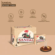 Sandal Conos de Incienso HEM 25gr (10 conos)