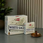 White Sage Conos de Incienso HEM 25gr (10 conos)