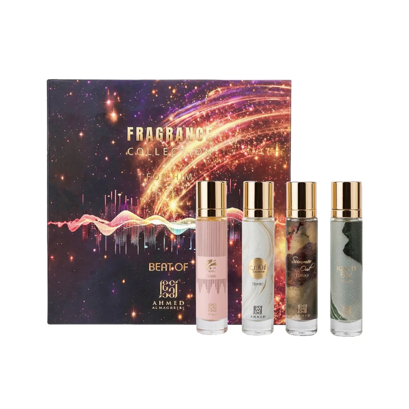 Set Fragrance Collection For HIM - Beat Of - AHMED AL MAGHRIBI 4 x 15ml