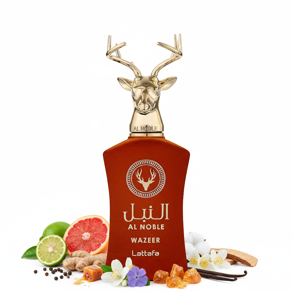 Al Noble Wazeer Lattafa | Unisex Woody Gourmand Perfume — Arabic