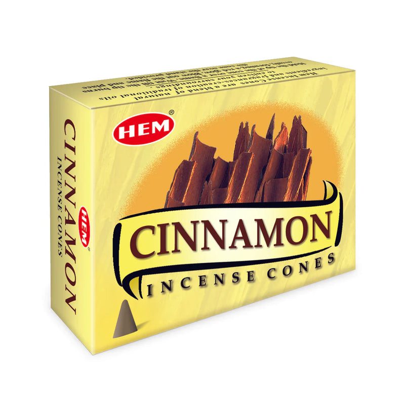Cinnamon Conos de Incienso HEM 25gr (10 conos)