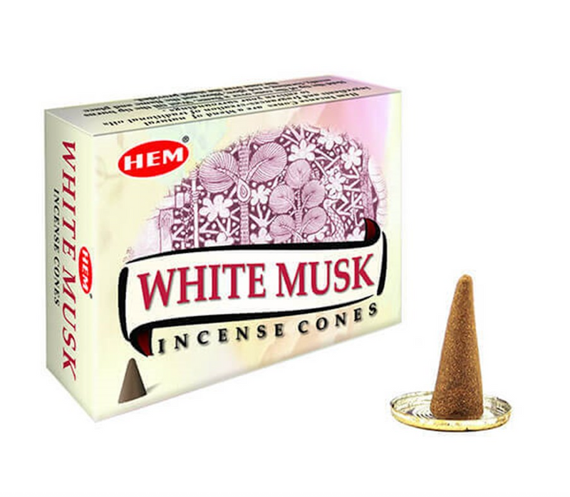 White Musk Conos de Incienso HEM 25gr (10 conos)