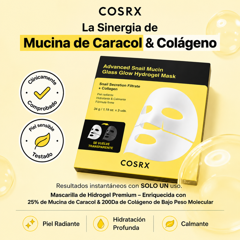 Advanced Snail Mucin Glass Glow Hydrogel Mask COSRX
