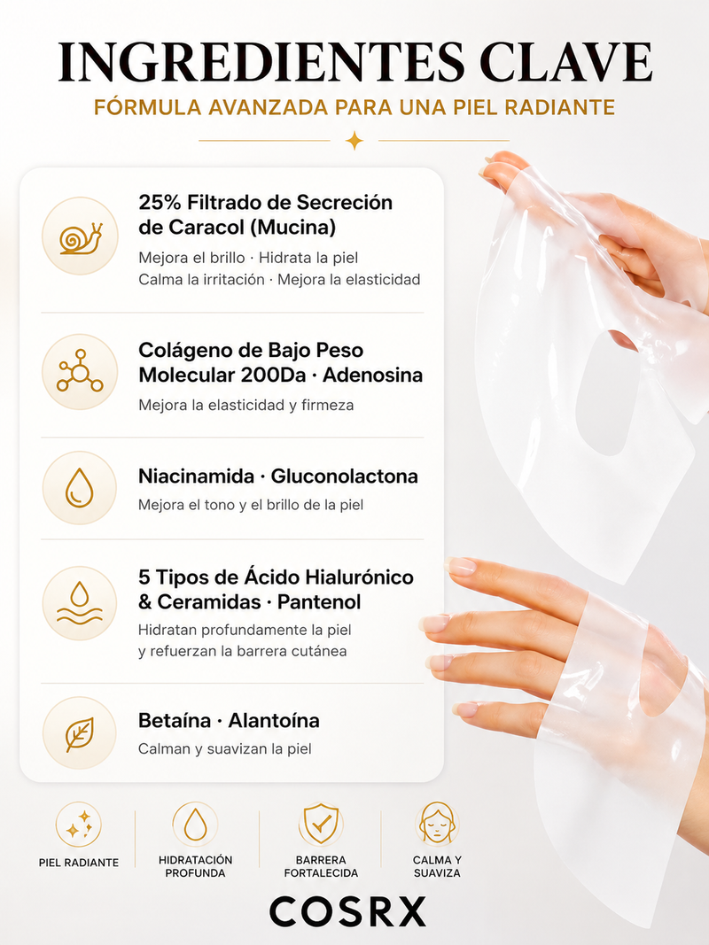 Advanced Snail Mucin Glass Glow Hydrogel Mask COSRX