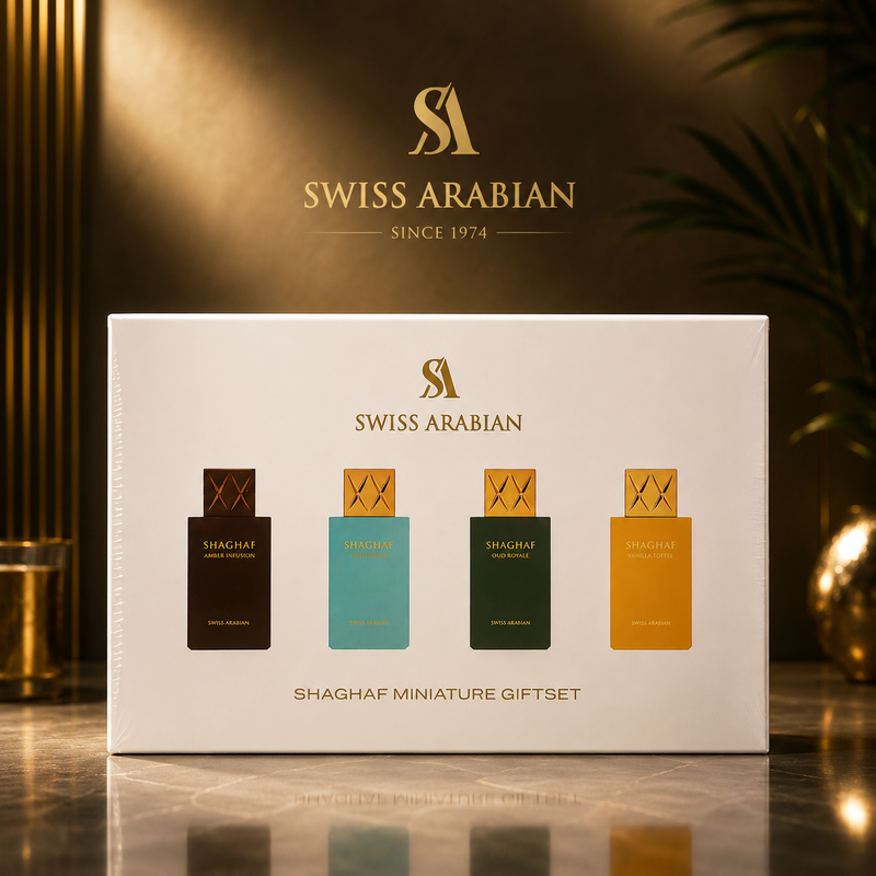 Set Regalo Miniaturas Shaghaf SWISS ARABIAN 4 x 25ml