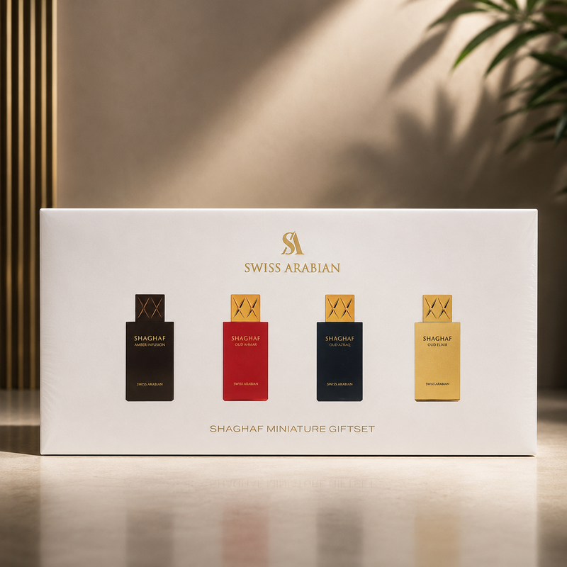 Set Regalo Miniaturas Shaghaf Oud SWISS ARABIAN 4 x 25ml