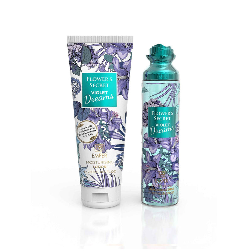 Flower’s Secret Violet Dreams Gift Set EMPER — body mist 250 ml + lotion 250 ml