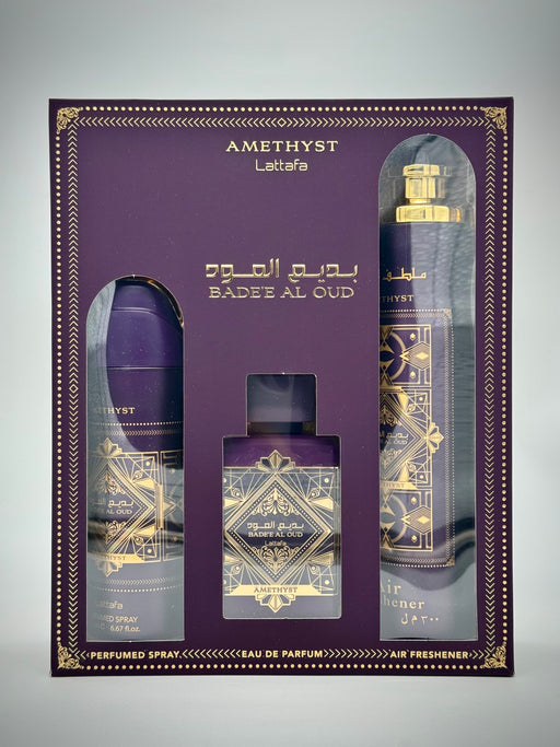 Set Bade’e Al Oud Amethyst + Deo 200ml + Ambientador