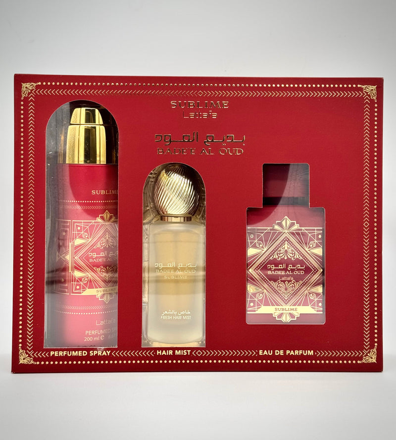 Set Bade’e Al Oud Sublime 100ml + Deo 200ml + Hair Mist