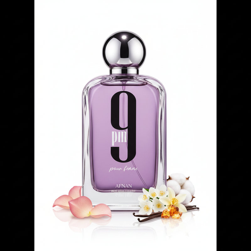 Afnan 9 PM Pour Femme con ingredientes naturales