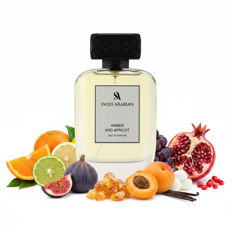 Amber and Apricot Swiss Arabian - Fond Alb