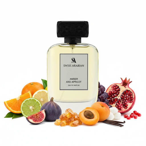 Amber and Apricot Swiss Arabian - Fond Alb