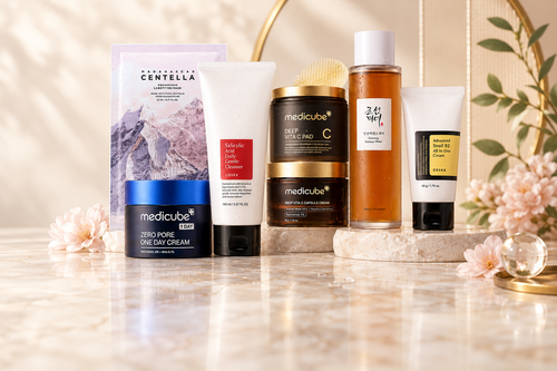 Selección de cosmética coreana de SKIN1004, COSRX, Medicube y Beauty of Joseon