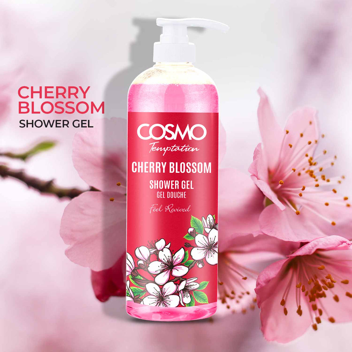 COSMO Temptation Cherry Blossom Shower Gel – Gel floral 1000ml — Arabic ...