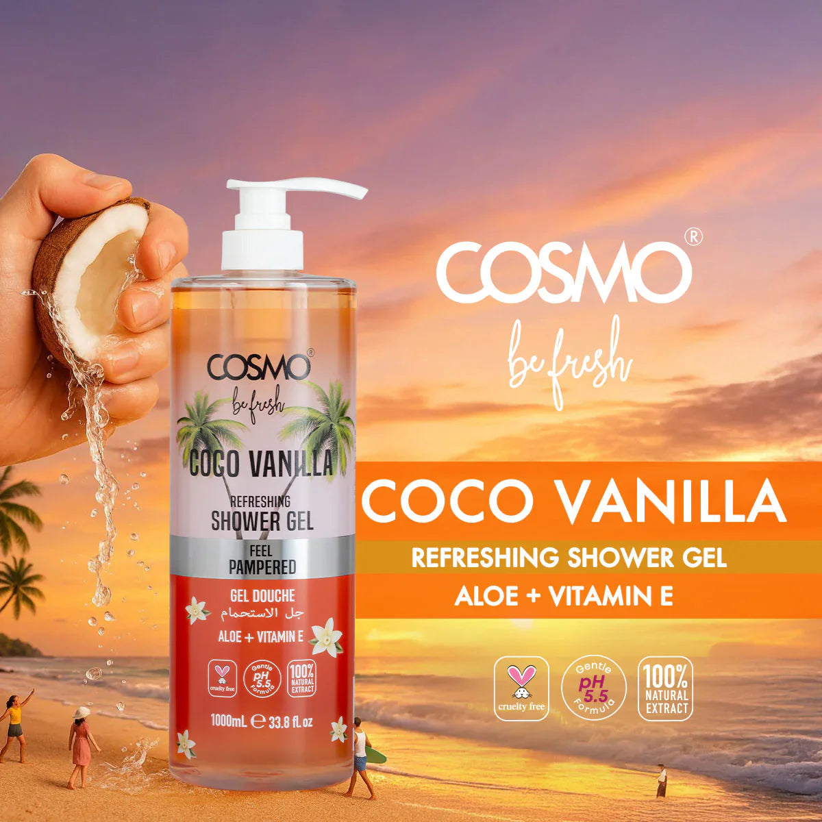 Be Fresh Coco Vanilla Shower Gel COSMO 1000ml — Arabic Parfums