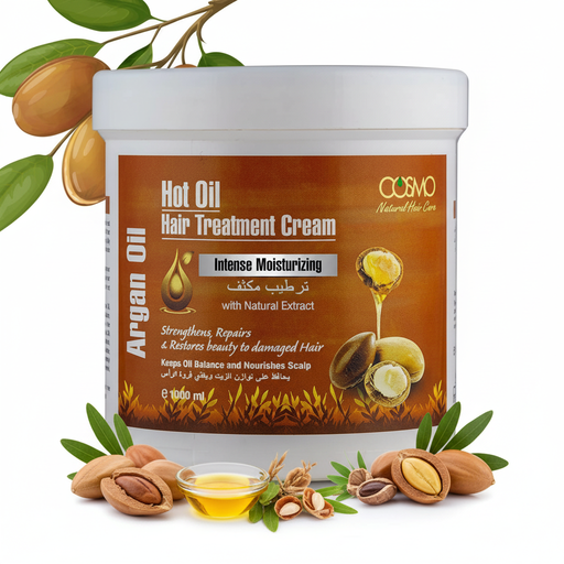 Cosmo Hot Oil Hair Treatment Cream Argan Oil cu ingrediente