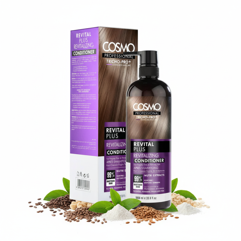 Cosmo Professional Revital Plus Revitalizing Conditioner cu cutie și ingrediente