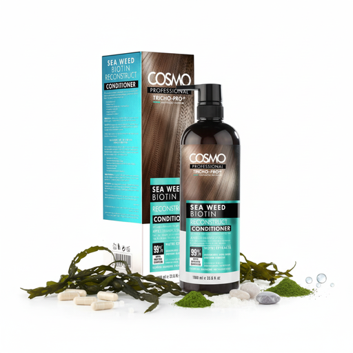 Cosmo Professional Sea Weed Biotin Reconstruct Conditioner cu cutie și ingrediente