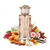 Elegant perfume bottle with floral gourmand leather notes