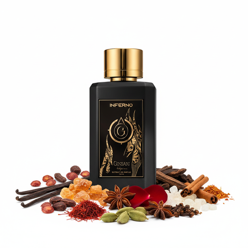 Ginsari Inferno sticla cu ingrediente