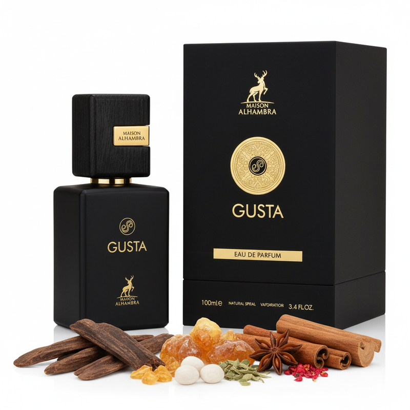 Gusta Maison Al Hambra cu cutie și ingrediente