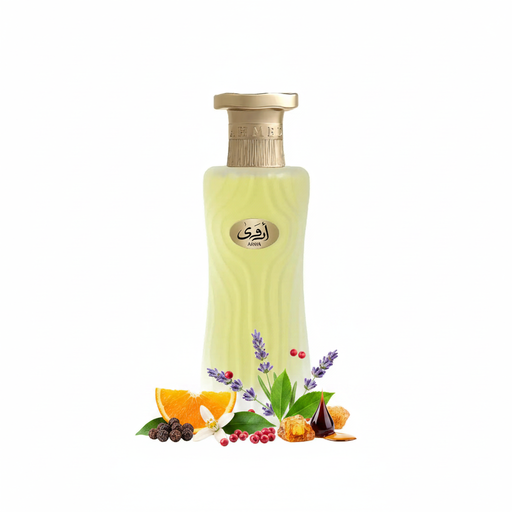 ARWA Eau de Parfum - Frasco con notas olfativas: Naranja, Flor de Azahar, Pimienta, Lavanda, Pimienta Rosa, Pachulí, Almizcle Ámbar, Resinas, Ládano