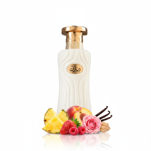 Marin Eau de Parfum - Frasco con notas olfativas: Piña, Fresa, Frambuesa, Durazno, Rosa, Vainilla, Sándalo