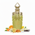 Frasco Jardin des Papillons de Paris Corner EDP, botella jarrón chartreuse-verde lima con gotas en relieve, mariposa dorada filigrana, texto dorado Jardin des Papillons Paris Corner, tapa corona dorada con remate diamante, rodeado de mandarina, naranja, limón confitado, azahar, jazmín, ambroxan, vainilla y azúcar.