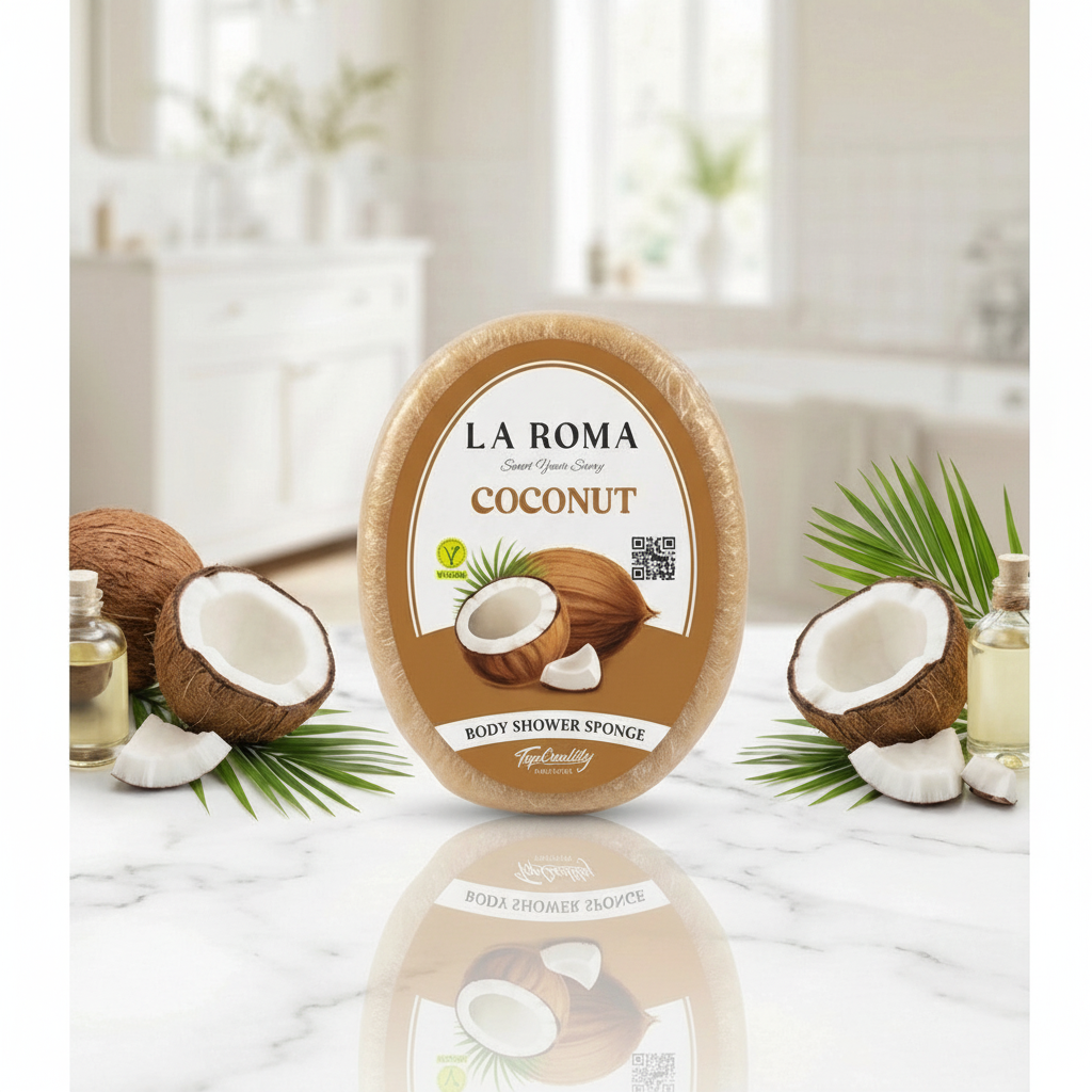 Jabón con Esponja Integrada Coco LA ROMA – Exfoliante Natural — Arabic ...