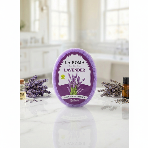 La Roma burete de baie oval lavandă cu ingrediente