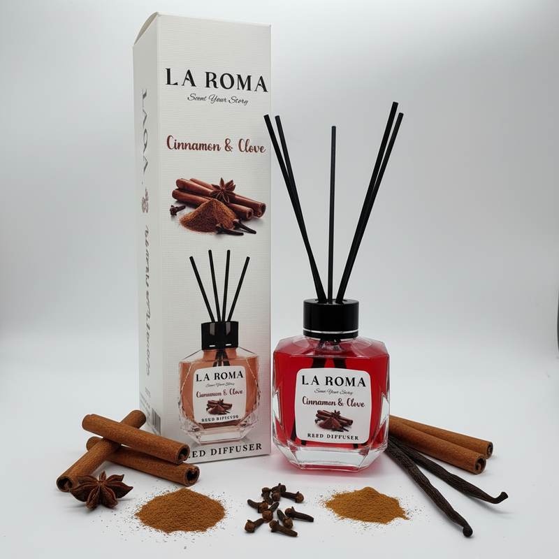 La Roma Cinnamon & Clove difuzor cu cutie și ingrediente