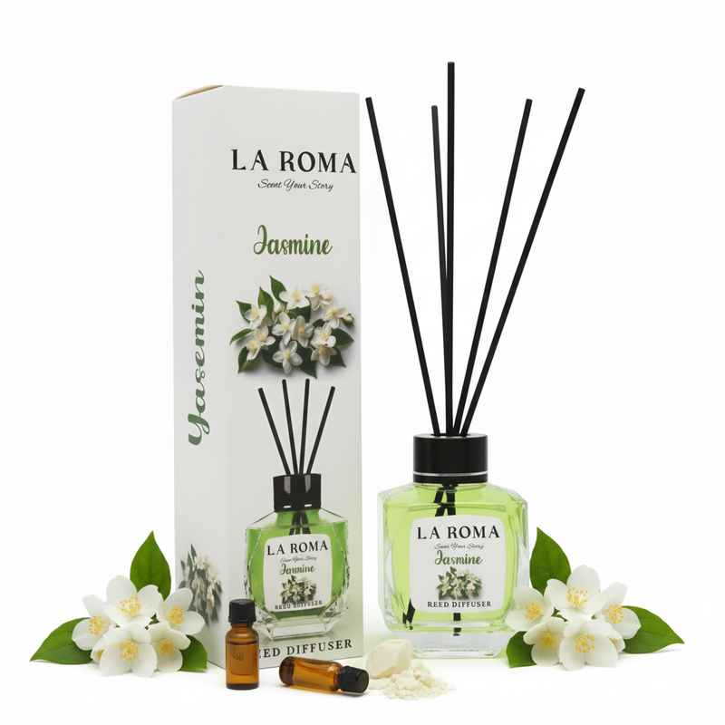 La Roma Jasmine difuzor cu cutie și ingrediente
