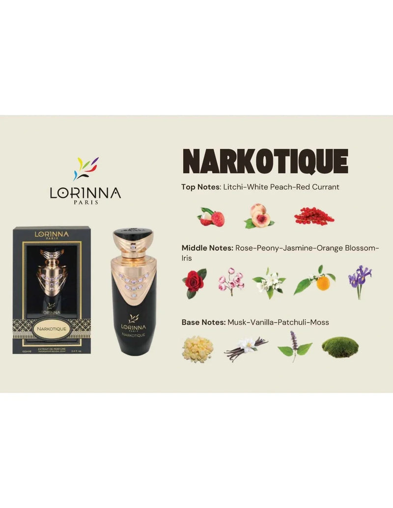 Narkotique Extrait De Perfume Lorinna 100ml - Muestra 10ml