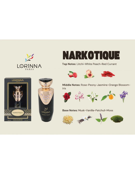 Narkotique Extrait De Perfume Lorinna 100ml - Arabic Parfums