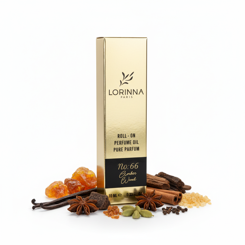 Lorinna Roll-On Perfume Oil Amber Wine con ingredientes naturales