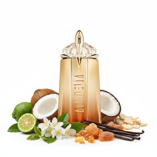 Perfume Alien con ingredientes en la base