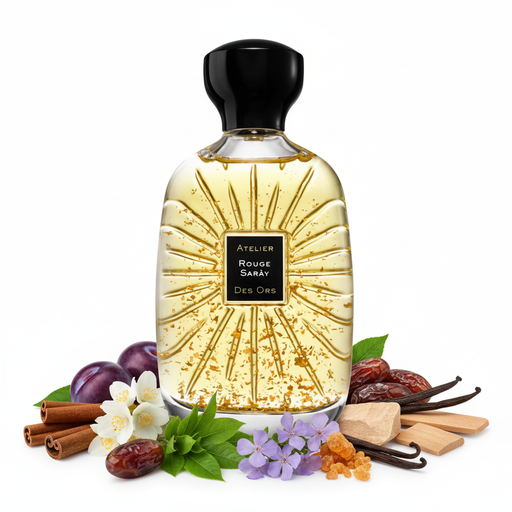 Perfume Atelier Rouge Saray Des Ors con ingredientes en la base