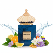 Perfume con notas de acordes cítricos, frescos y ozónicos, acordes florales, fresia, ámbar gris, musgo y almizcle