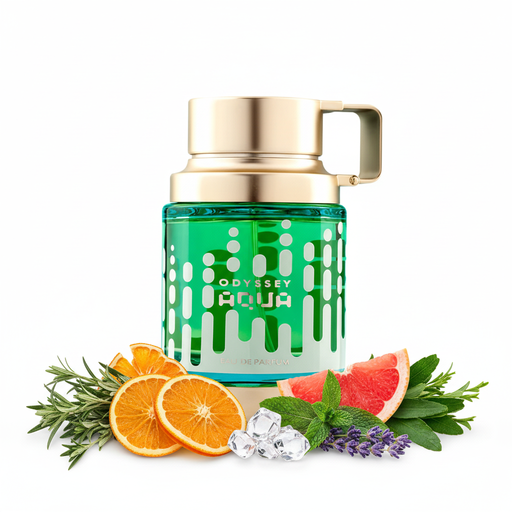 Perfume con notas de ajenjo, naranja, pomelo, lavanda, menta, ambroxan, ciprés y pachulí