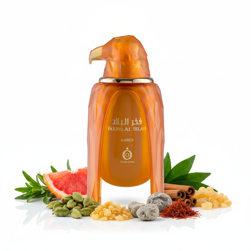 Perfume con notas de artemisia, pomelo, cardamomo, pachulí, canela, incienso, ámbar gris, azafrán y benjuí