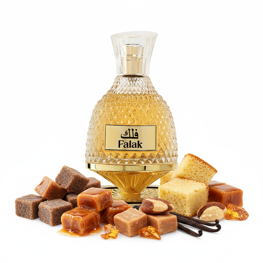 Perfume con notas de azúcar moreno, caramelo, bizcocho, vaina de vainilla, toffee, ámbar, almizcle blanco y praliné