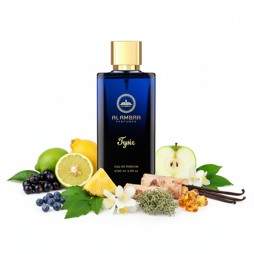 Perfume con notas de bergamota, grosella negra, manzana, piña, bayas de enebro, abedul, pachulí, jazmín, almizcle, musgo de roble, ámbar y vainilla