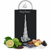 Perfume con notas de bergamota, menta, té negro, jengibre, lavanda, ambroxan, canela e incienso