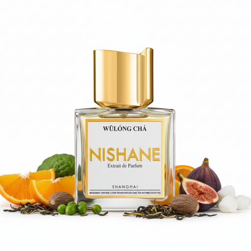 Perfume con notas de bergamota, naranja, mandarina, may chang, té de Oolong, nuez moscada, higo y almizcle blanco